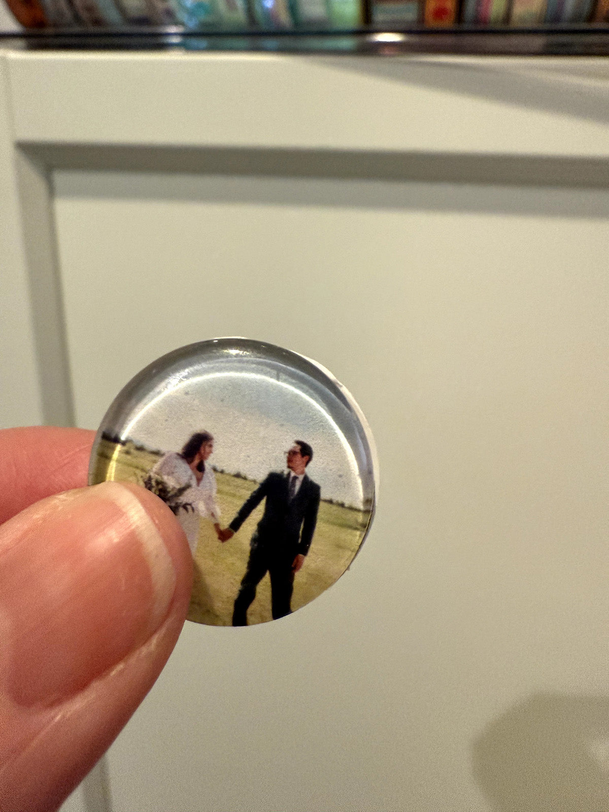 Glass Photo Memory Dot Magnets - Set of 5